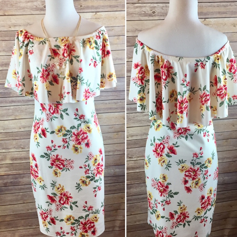 ❗️Last 1! XS/S Floral off Shoulder dress - Picture 2 of 5
