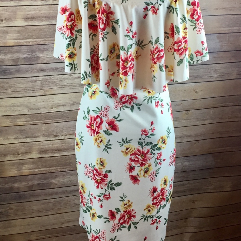❗️Last 1! XS/S Floral off Shoulder dress - Picture 4 of 5