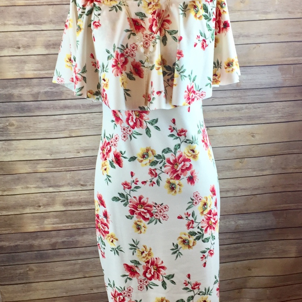 ❗️Last 1! XS/S Floral off Shoulder dress - Picture 5 of 5
