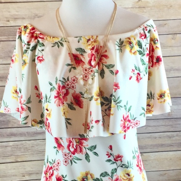 ❗️Last 1! XS/S Floral off Shoulder dress - Picture 3 of 5