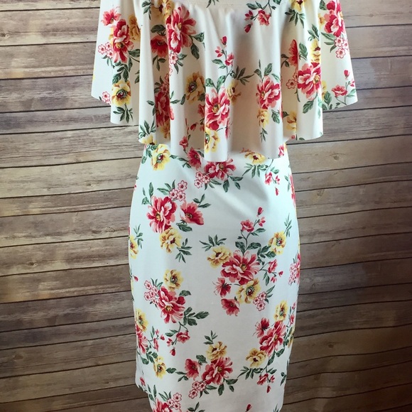 ❗️Last 1! XS/S Floral off Shoulder dress - Picture 4 of 5