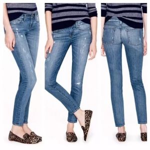 J. Crew Womens Toothpick Ankle Jeans Distressed