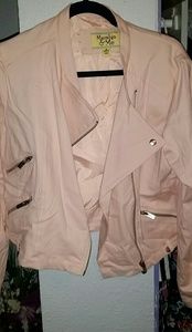 Cute! Maralyn & Me light pink cotton moto jacket