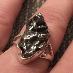 Gorgeous Meteorite Campo Del Cielo 925SS size 8