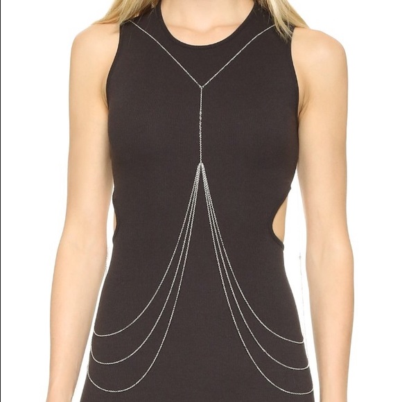 Rebecca Minkoff Triangle Stud Body Chain in Silver - Picture 3 of 6