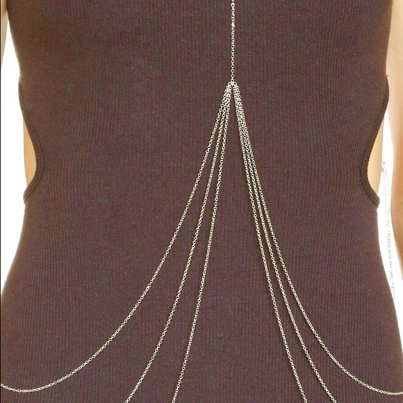 Rebecca Minkoff Triangle Stud Body Chain in Silver - Picture 4 of 6