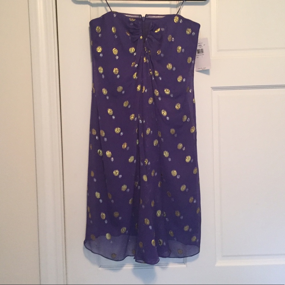 BNWT purple Nicole Miller strapless dress!