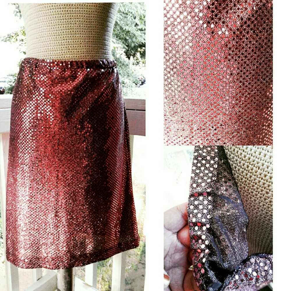 Pink Sequin Pencil Skirt
