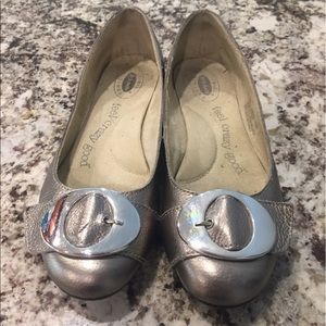 Dr Scholls Silver Flat