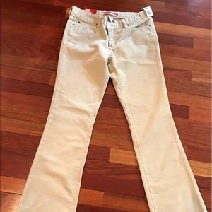 NWT Gap boot cut corduroy pants; light khaki; sz 4