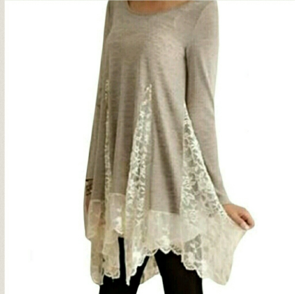 ONE LEFT!! 5-star Rated Asymmetrical Lace Dress - Picture 3 of 4