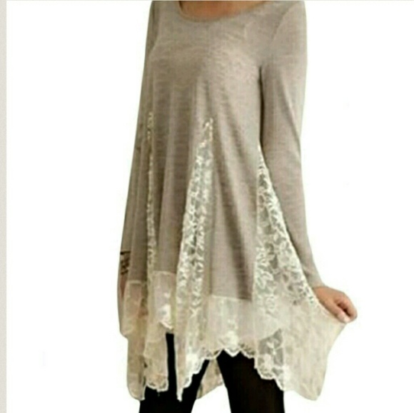 ONE LEFT!! 5-star Rated Asymmetrical Lace Dress - Picture 3 of 4