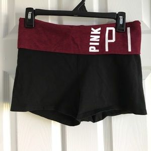 Maroon and black Yoga Shorts