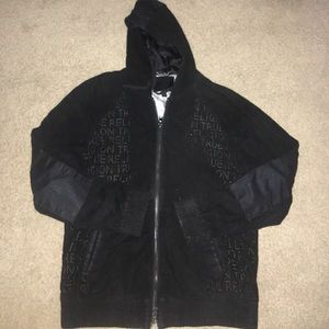 True Religion Sheep Suede Leather Hoodie Jacket