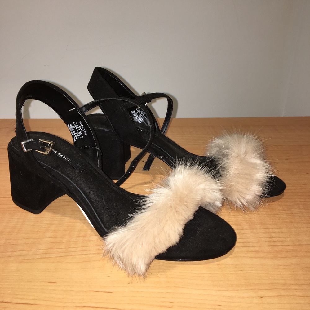 Zara faux fur heels