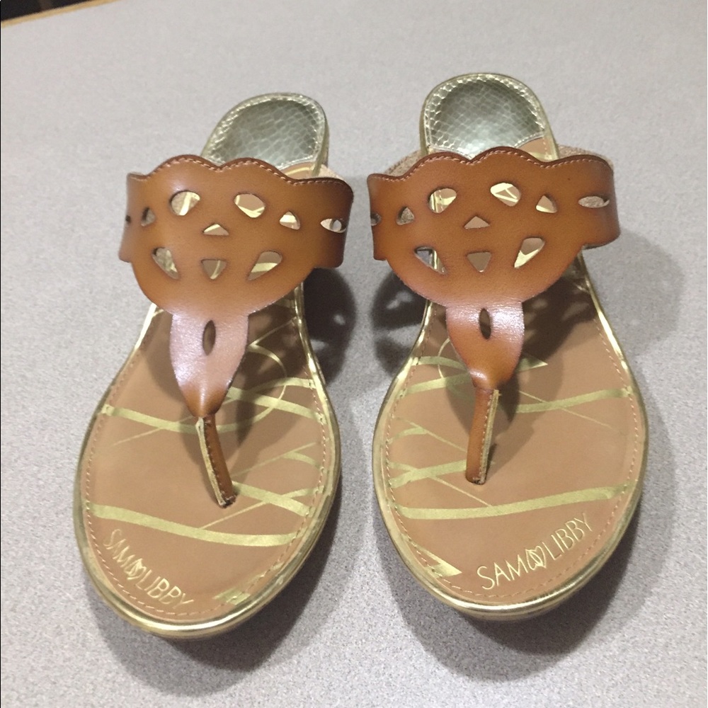 Sam Libby Cork heels with leather- white or carmel - Picture 4 of 6