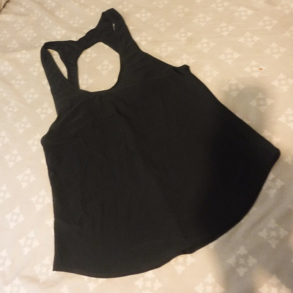 Black swim cover up tank top