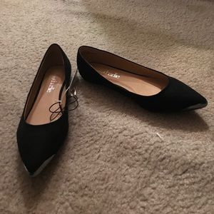 Charming Charlie size 8.5 black suede flats