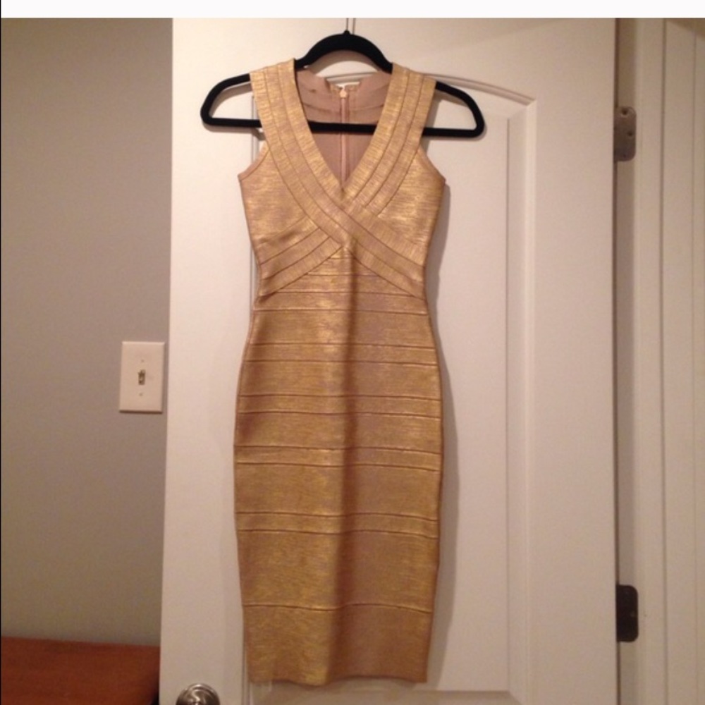 Gold bandage dress