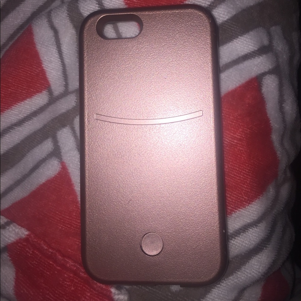 Pink light up selfie phone case for iPhone 6