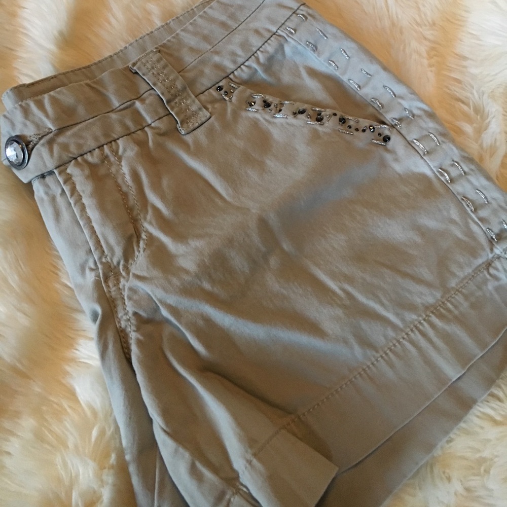 BKE casual shorts with jewel detailing.
