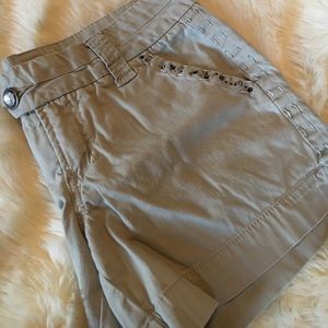 BKE casual shorts with jewel detailing.