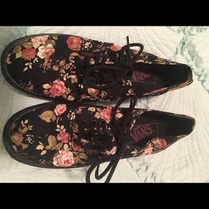 Floral new vans tennis shoes 5 1/2 size