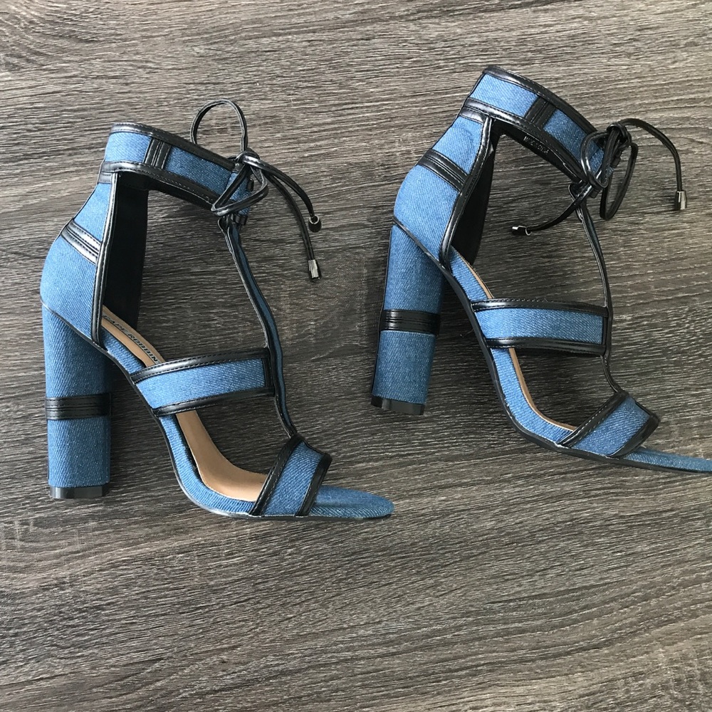Denim Chunky High Heel - Picture 2 of 6