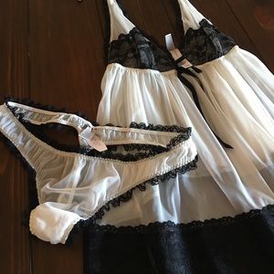 NWT Black and White Lace Nightie