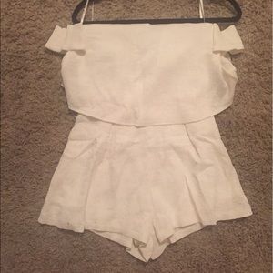 White off shoulder romper