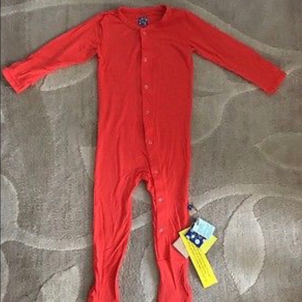 NWT Orange KicKee Pants footed PJs, size: 4T