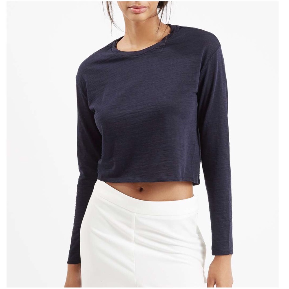 TOPSHOP SLUB CROP TOPS - Picture 1 of 4