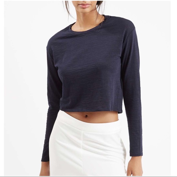 Topshop Tops - TOPSHOP SLUB CROP TOPS