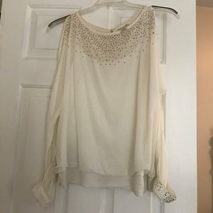 Cache sheer open sleeve blouse.  Gently worn