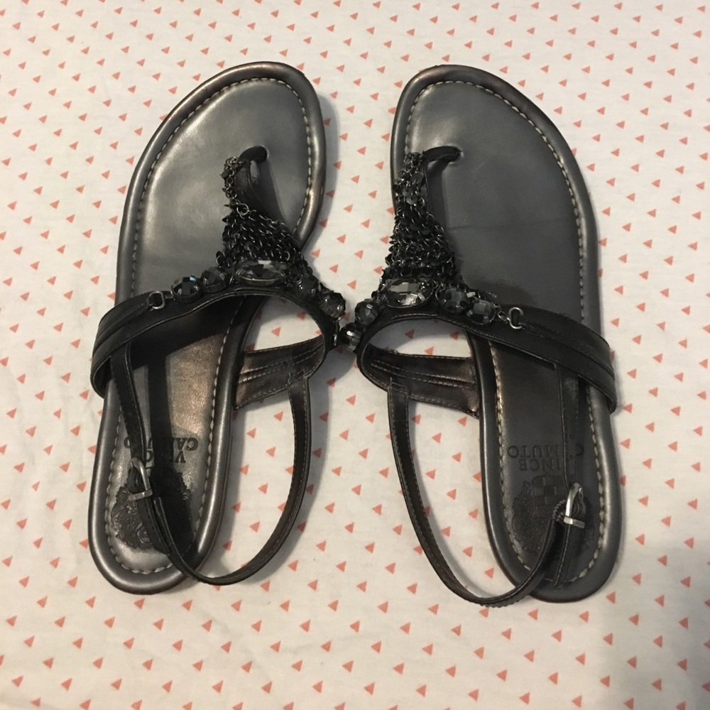 Vince Camuto Black Jeweled Sandals
