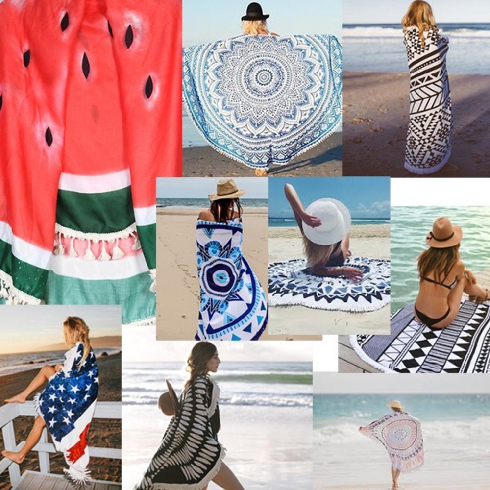 Pineapple Beach Wrap with Tassel edges - Picture 2 of 2