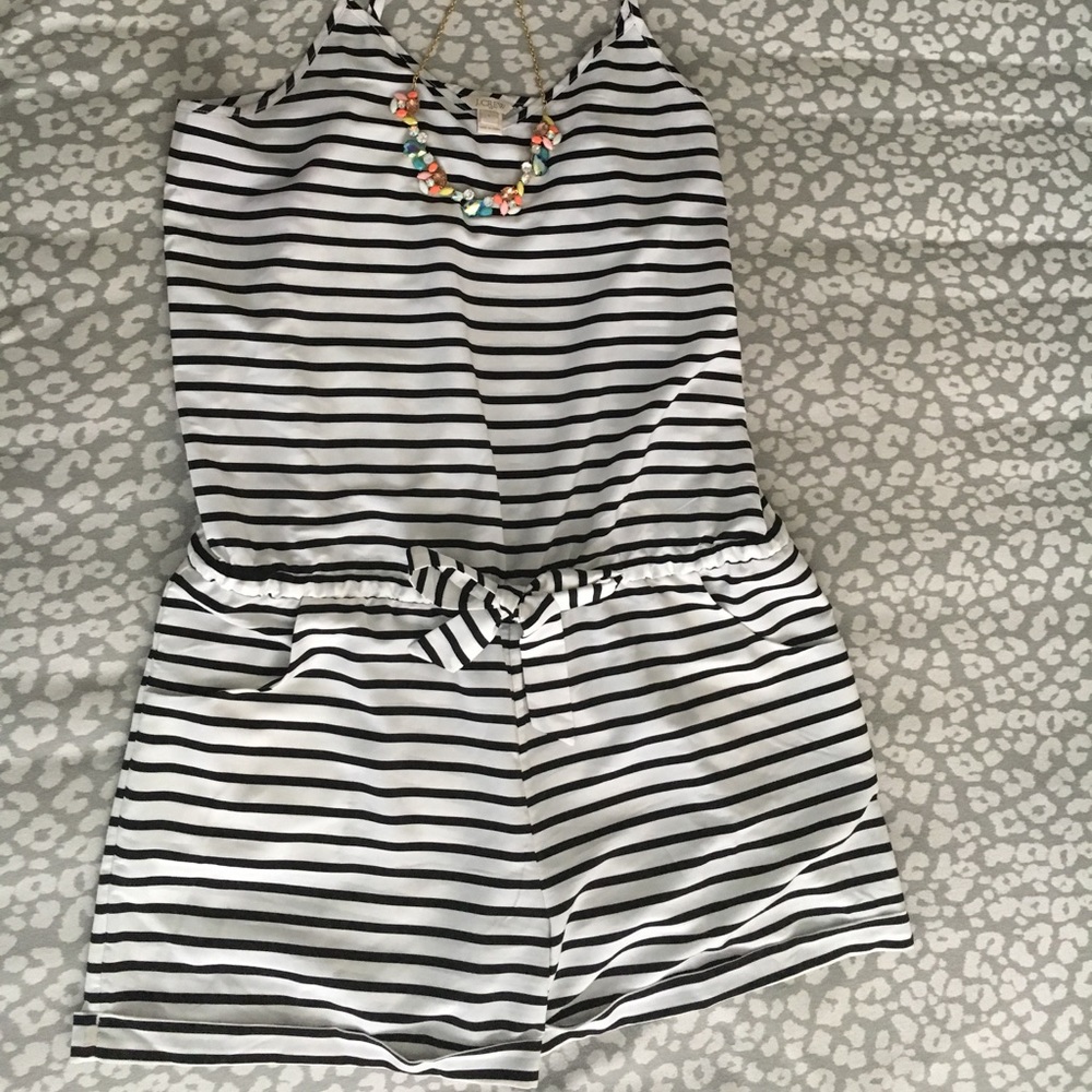 j.crew factory striped romper
