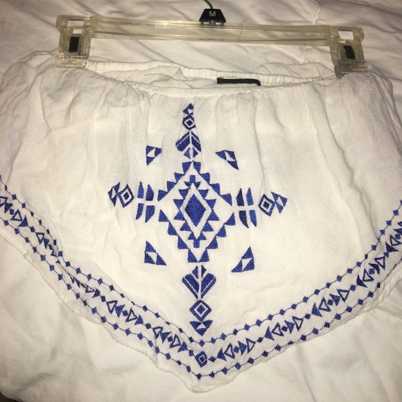 Strapless Aztec CropTop Defining Blue Embroidery - Picture 3 of 4