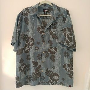 Mens Hawaiian Alpine Design Shirt l button up