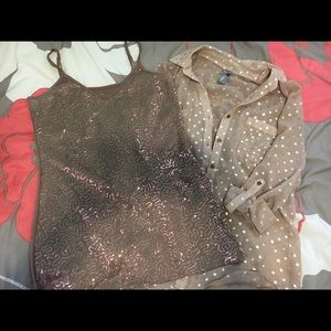 Vanity Sequin Tank and Button Down Shirt