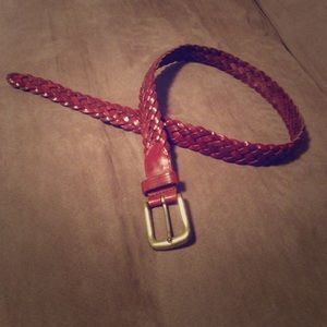 Braided, genuine leather belt