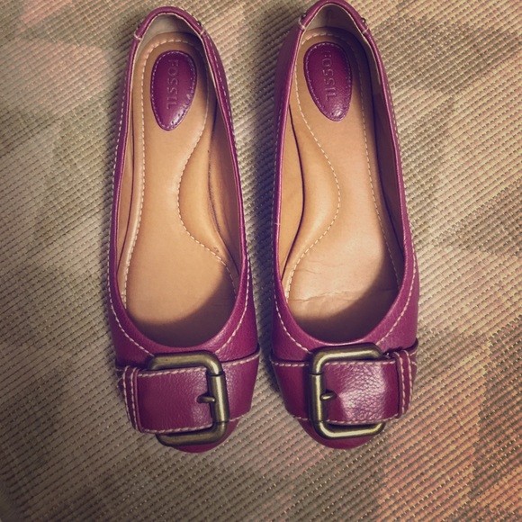 Fossil Shoes - Fossil flat leather shoes pink 7.5 great condition