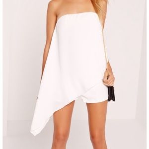 White strapless romper