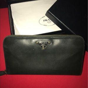 Prada Saffiano Zip-Around Wallet