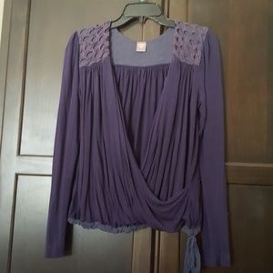 Language L.A. boho detailed cotton wrap blouse