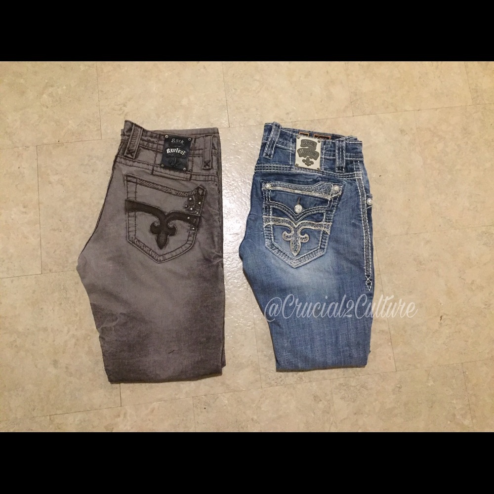 Mens Rock Revival Jeans Size34. second pair size34