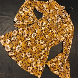 Free People Magic Mystery Printed Tunic -Gold S/P