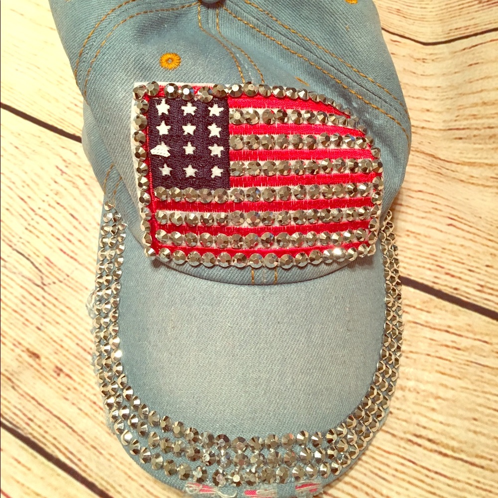 OS Med denim American Flag hat