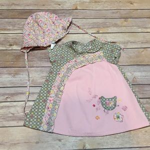 Catimini Atelier Pink Dress and Sun Hat 6 Months