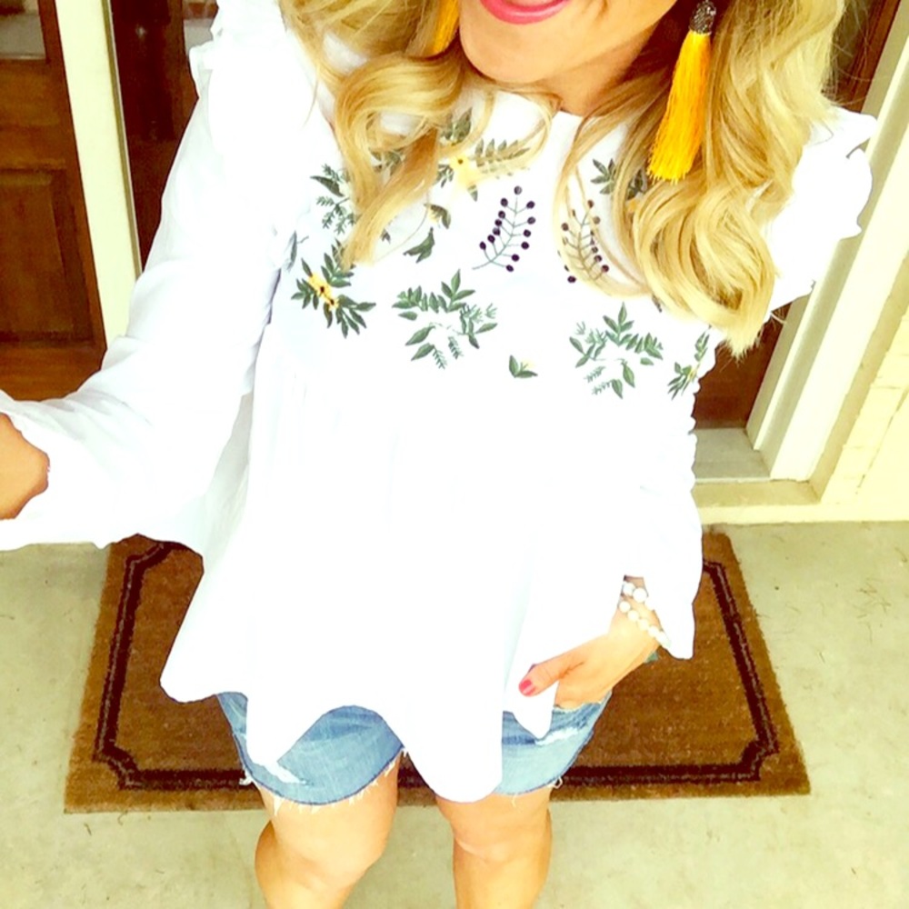 Embroidered White Blouse